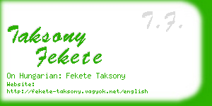 taksony fekete business card